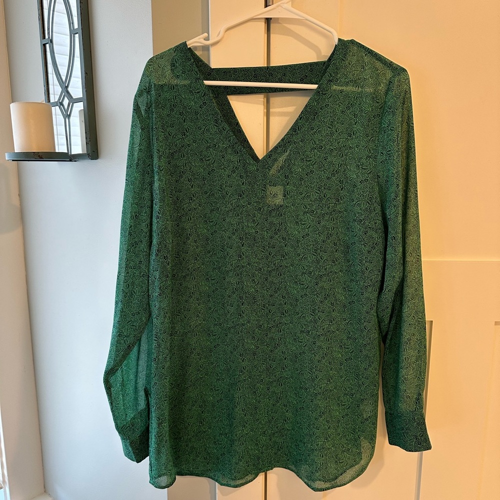 CAbi Green Bountiful Blouse